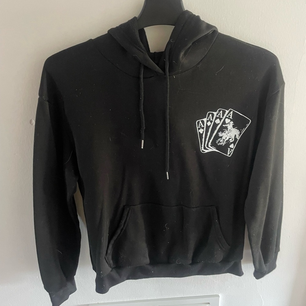 Black Hoodie with Playing Card Design